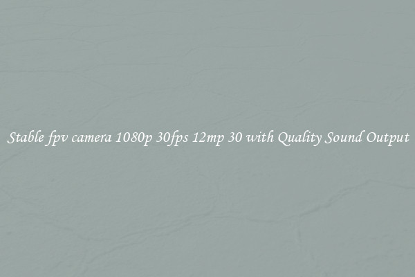 Stable fpv camera 1080p 30fps 12mp 30 with Quality Sound Output