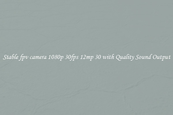 Stable fpv camera 1080p 30fps 12mp 30 with Quality Sound Output