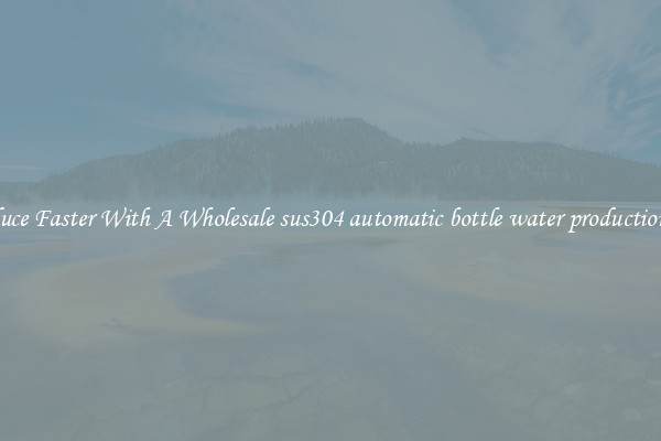 Produce Faster With A Wholesale sus304 automatic bottle water production line