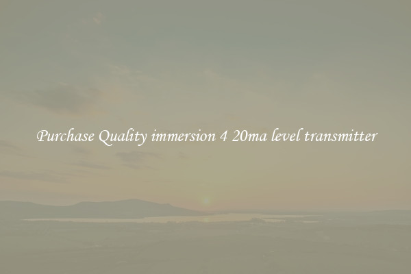 Purchase Quality immersion 4 20ma level transmitter